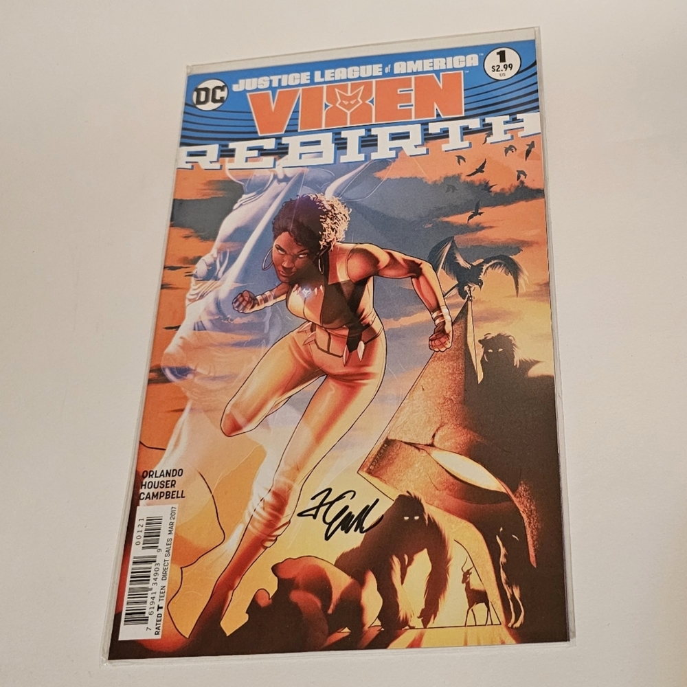 Justice League of America Vixen Rebirth # 1 Signed Jamal Campbell COA
